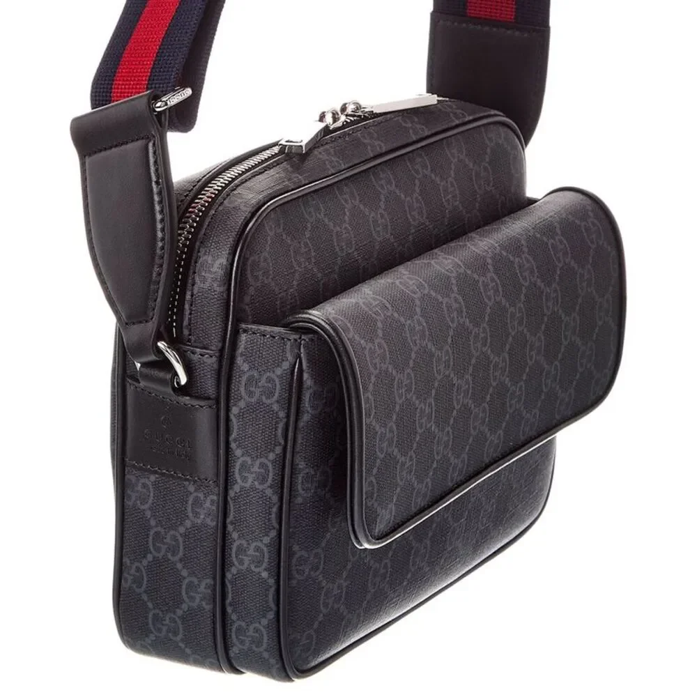 Gucci Gg Small Canvas & Leather Crossbody, Black